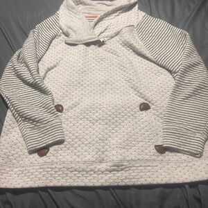 Maurices Gray and Coral Striped Top